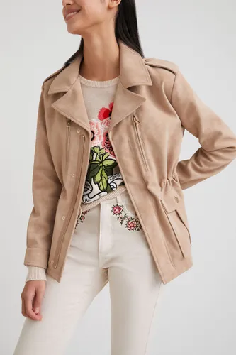 Straight-cut jacket with pockets - BROWN - M