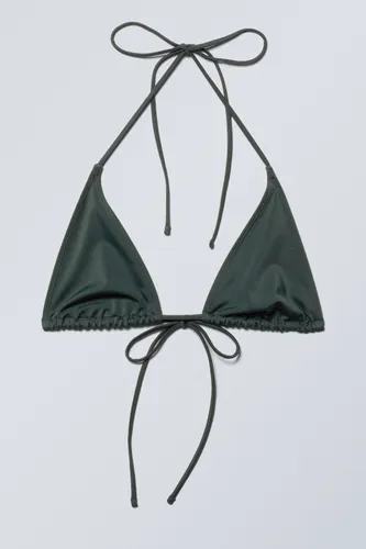 Strappy Triangle Bikini Top - Green