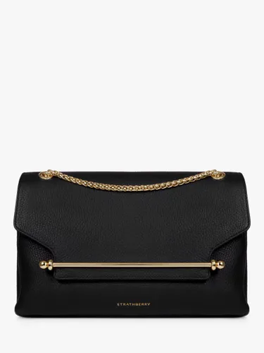 Strathberry East/West Soft Leather Chain Strap Cross Body Bag - Black - Female