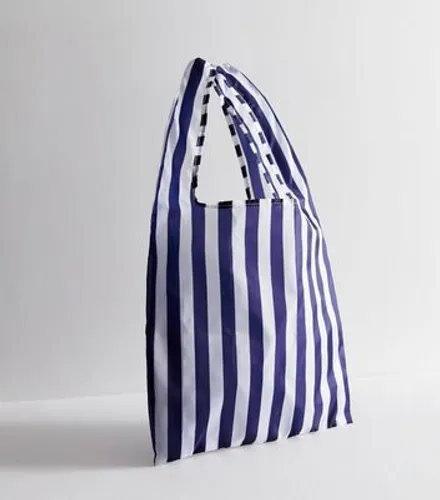 Stripe Packable Shopper Tote Bag New Look