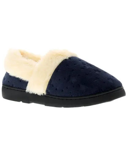 Strollers Womens Full Slippers Faux Fur Lining Galaxy Slip On blue Textile