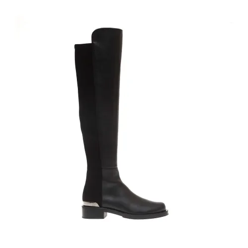 Stuart Weitzman , Black Knee-High Leather Boots ,Black female, Sizes: