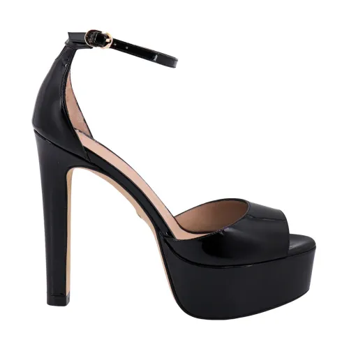Stuart Weitzman , Black Patent Leather High Heel Sandals ,Black female, Sizes: