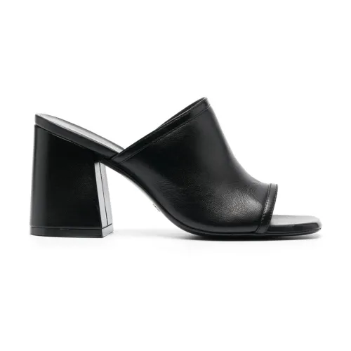 Stuart Weitzman , Cayman 85 Block Slide Sandals ,Black female, Sizes: