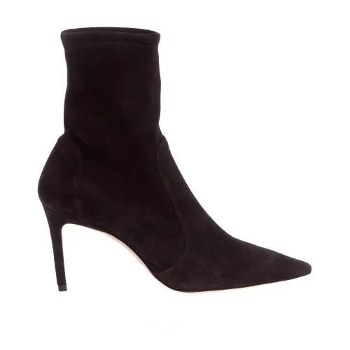 Stuart Weitzman , Dark Brown Ankle Boots for Women ,Brown female, Sizes: