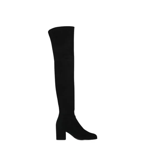Stuart Weitzman , Elegant Black Suede Over-Knee Boots ,Black female, Sizes: