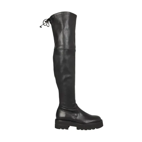 Stuart Weitzman , Elevate Your Style with Leather Over-Knee Boots ,Black female, Sizes: