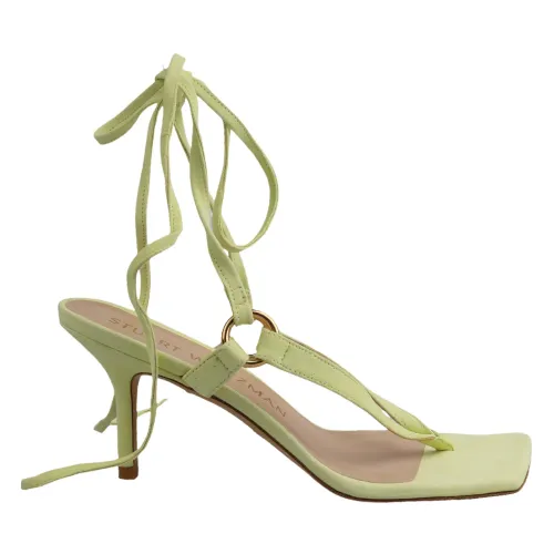 Stuart Weitzman , Green Suede High Heel Sandals ,Green female, Sizes: