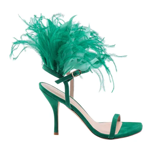 Stuart Weitzman , Luxury Suede High Heel Sandals ,Green female, Sizes: