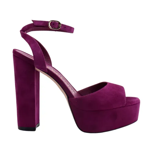 Stuart Weitzman , Purple Suede Sandals - Aw23 Collection ,Purple female, Sizes:
