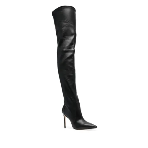 Stuart Weitzman , Ultrastuart Leather Thigh-High Boots ,Black female, Sizes:
