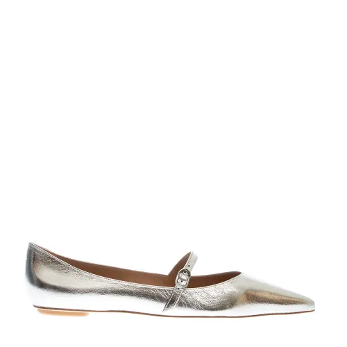 Stuart Weitzman , Women's Shoes Ballerinas Silver Liquid Metal Ss24 ,Gray female, Sizes: