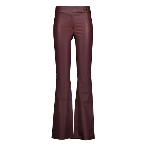 Studio AR by Arma , Bordeaux Leather Pants ,Red female, Sizes: