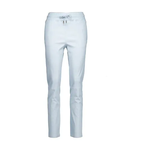 Studio AR by Arma , Slim Fit Leather Pants in Light Blue ,Blue female, Sizes: