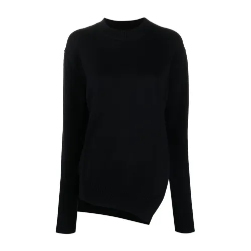 Studio Nicholson , Black Shiso Sweater - Asymmetric Design ,Blue female, Sizes: