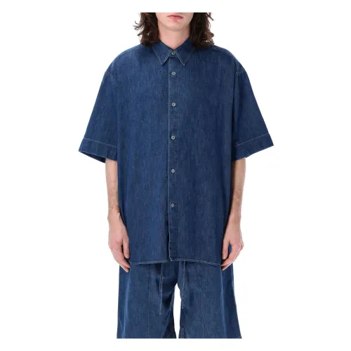 Studio Nicholson , Mens Clothing Shirts Indigo Ss24 ,Blue male, Sizes: