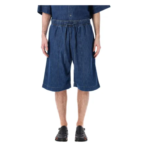 Studio Nicholson , Mens Clothing Shorts Indigo Ss24 ,Blue male, Sizes: