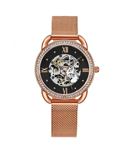 Stührling Womens Rose Gold and Black Automatic 36mm - One Size