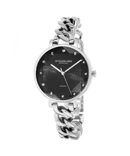 Stührling Womens Silver and Black Vogue Quartz 38mm - One Size