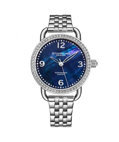 Stührling Womens Silver and Blue Symphony Quartz 38mm - One Size