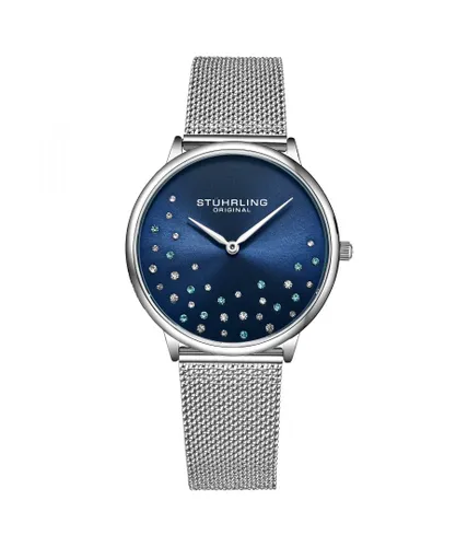 Stührling Womens Silver and Navy Blue Symphony Quartz 38mm - One Size