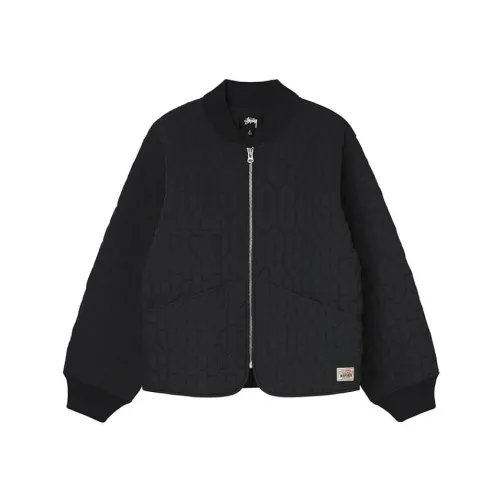 Stüssy , Quilted Nylon Liner Jacket ,Black male, Sizes: