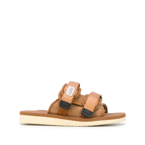 Suicoke , Brown Leather Moto-M2AB Sandals ,Brown male, Sizes: