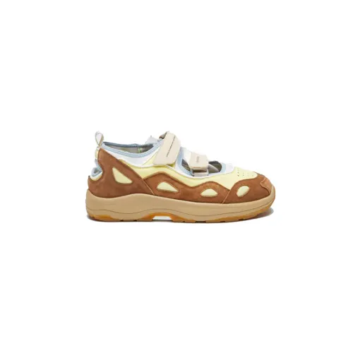 Suicoke , Brown-Yellow Akk-Ab Sneakers ,Brown male, Sizes: