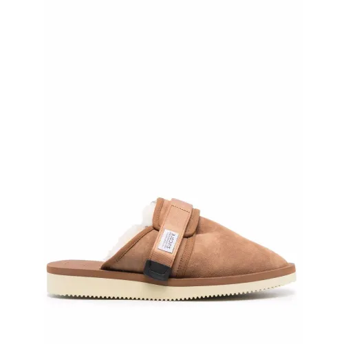Suicoke , Flat Camel Fur Sandals ,Brown female, Sizes: