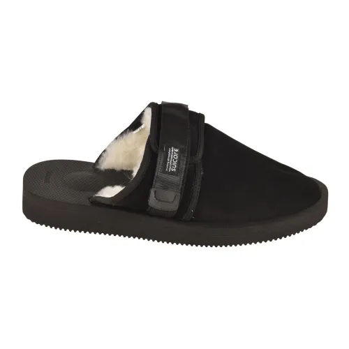 Suicoke , Stylish Black Flat Shoes for Men ,Black male, Sizes: