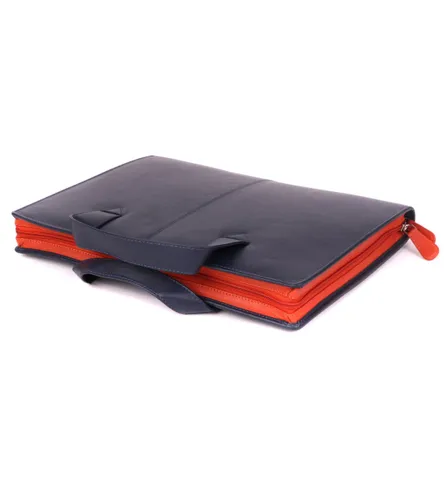 Suitable Leather Laptop Bag 13 Inch Dark Dark Blue Blue