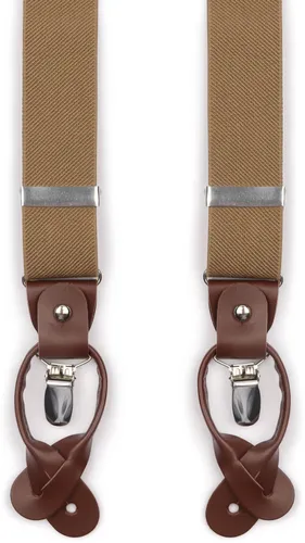 Suitable Luxe Suspenders Brown Beige