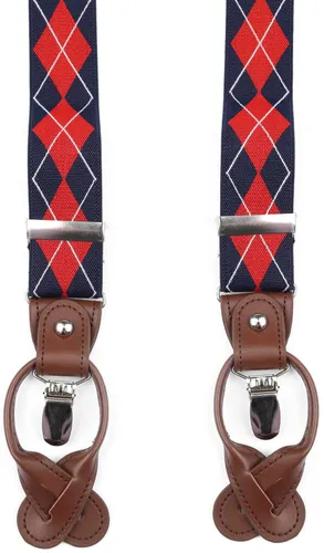 Suitable Luxe Suspenders Checks Red