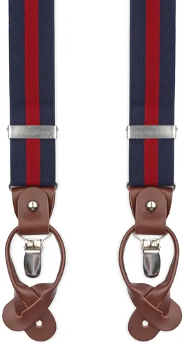 Suitable Luxe Suspenders Navy Stripe Red Blue Dark Blue