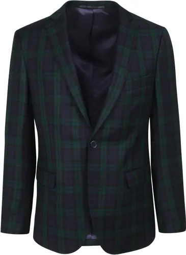 Suitable Prestige Sports Jacket Wool Checkered Navy Green Blue Dark Blue