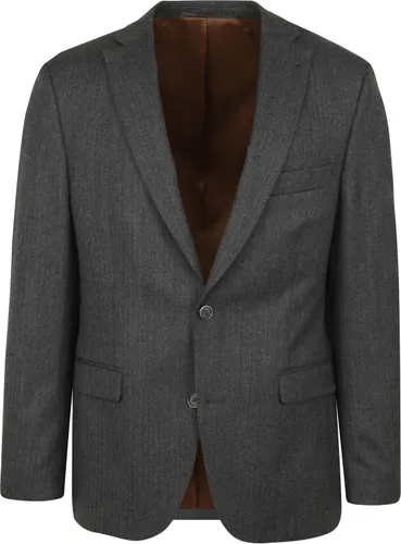 Suitable Prestige Sports Jacket Wool Herringbone Dark Grey Grey
