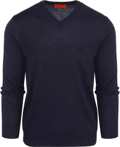 Suitable Pullover V-Neck Wool Dark Blue Dark Blue