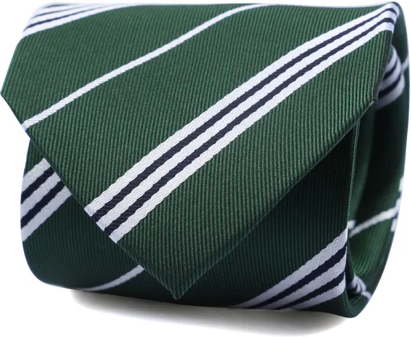 Suitable Tie Silk Stripe Dark Green Dark Green