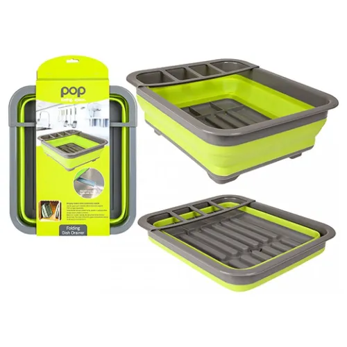 Summit Pop Collapsible Dish & Utensil Drainer: Lime Colour: Lime