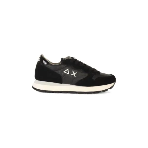 Sun68 , Ally Bright Nylon Leather and Fabric Sneakers ,Black female, Sizes: