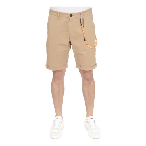 Sun68 , Beige Chino Fold Laccio Fluo Bermuda Shorts ,Beige male, Sizes: