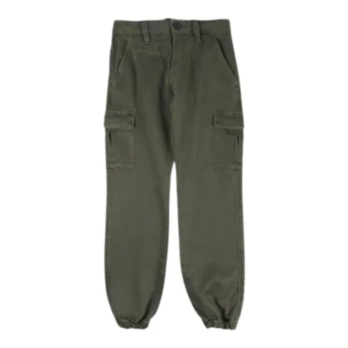 Sun68 , Green Kids Trousers with Elastic Waistband and Cargo Pockets ,Green male, Sizes: