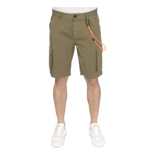 Sun68 , Military Pocket Men`s Bermuda Shorts ,Green male, Sizes: