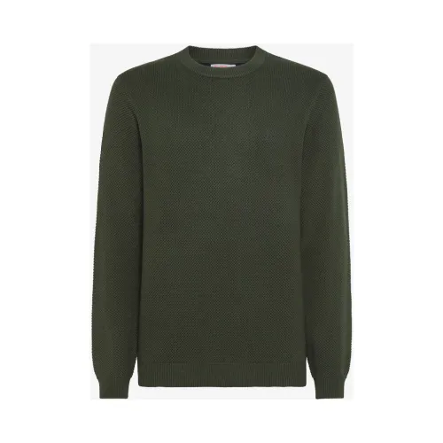Sun68 , Round Rice Knit Sweater ,Green male, Sizes: