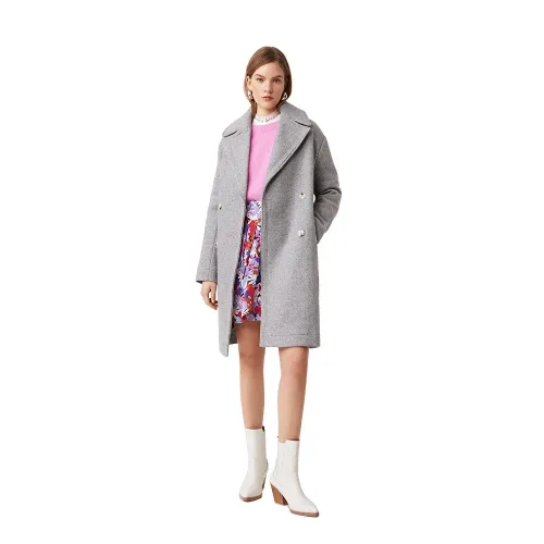 Suncoo , Stylish Coats ,Gray female, Sizes: