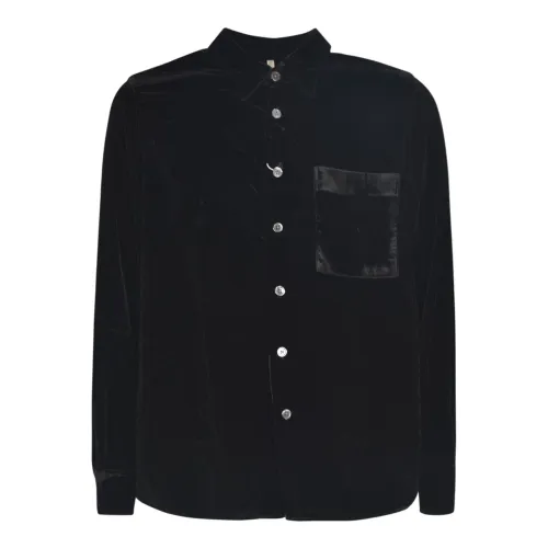 Sunflower , Black Velvet Long-Sleeve Shirt Aw23 ,Black male, Sizes: