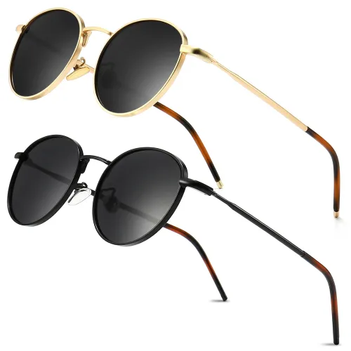 SUNGAIT Round Vintage Polarized Sunglasses Classic Retro