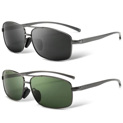 SUNGAIT Ultra Lightweight Rectangular Polarized Sunglasses