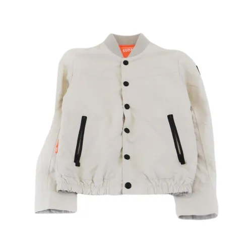 Suns , Light Buttoned Jacket Ribbed Collar ,Beige female, Sizes: