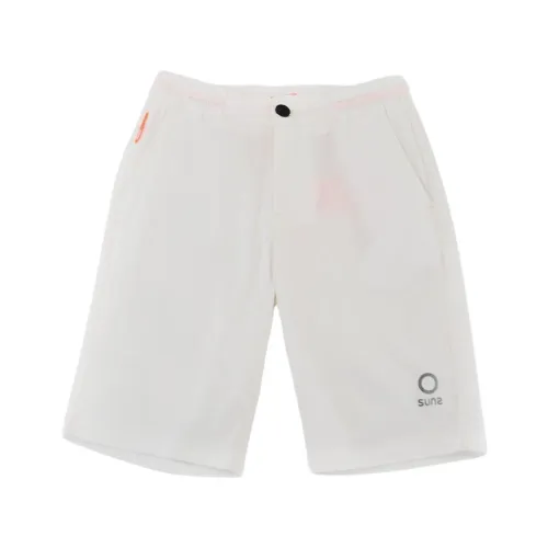 Suns , Sporty Elastic Waist Bermuda Shorts ,White male, Sizes: